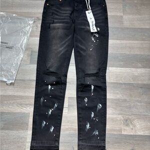 Ralph Lauren Purple Label Black Distressed Jeans